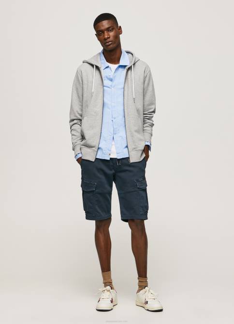 gris marga jersey con cremallera y logo estampado Pepe Jeans 06X4883 hombres - Imagen 2