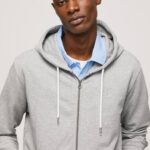 gris marga jersey con cremallera y logo estampado Pepe Jeans 06X4883 hombres