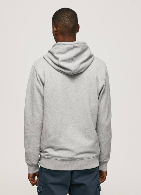 gris marga jersey con cremallera y logo estampado Pepe Jeans 06X4883 hombres - Imagen 4
