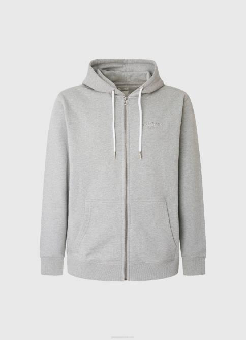 gris marga jersey con cremallera y logo estampado Pepe Jeans 06X4883 hombres - Imagen 5