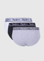 gris marga Pack de 3 braguitas de algodón elástico Pepe Jeans 06X41157 hombres - Imagen 2