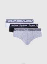 gris marga Pack de 3 braguitas de algodón elástico Pepe Jeans 06X41157 hombres