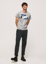 gris marga playera con estampado de bandera Pepe Jeans 06X4957 hombres - Imagen 2