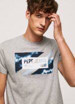 gris marga playera con estampado de bandera Pepe Jeans 06X4957 hombres - Imagen 3