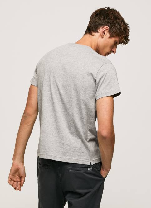 gris marga playera con estampado de bandera Pepe Jeans 06X4957 hombres - Imagen 4
