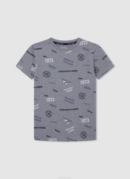 gris marga playera con estampado integral Pepe Jeans 06X41646 chico