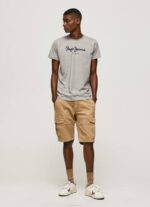 gris marga playera con logo estampado Pepe Jeans 06X41001 hombres - Imagen 2