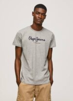 gris marga playera con logo estampado Pepe Jeans 06X41001 hombres - Imagen 3