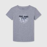 gris marga playera con logo estampado Pepe Jeans 06X41634 chico
