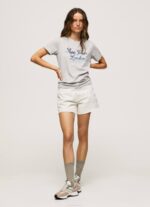 gris marga playera con logo estampado Pepe Jeans 06X4412 mujer - Imagen 2