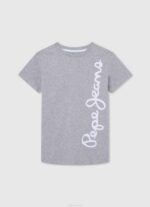 gris marga playera con logo vertical Pepe Jeans 06X41650 chico
