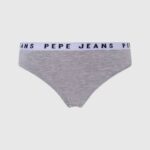 gris marga tanga clásica con logo estampado Pepe Jeans 06X4568 mujer