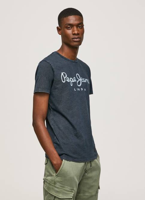 índigo camiseta essentialenim n con logo estampado Pepe Jeans 06X41015 hombres - Imagen 3