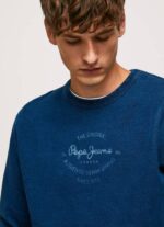 índigo jersey de algodón con cuello redondo Pepe Jeans 06X4868 hombres - Imagen 3