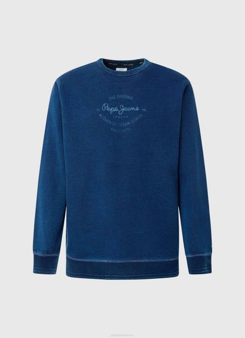 índigo jersey de algodón con cuello redondo Pepe Jeans 06X4868 hombres - Imagen 5