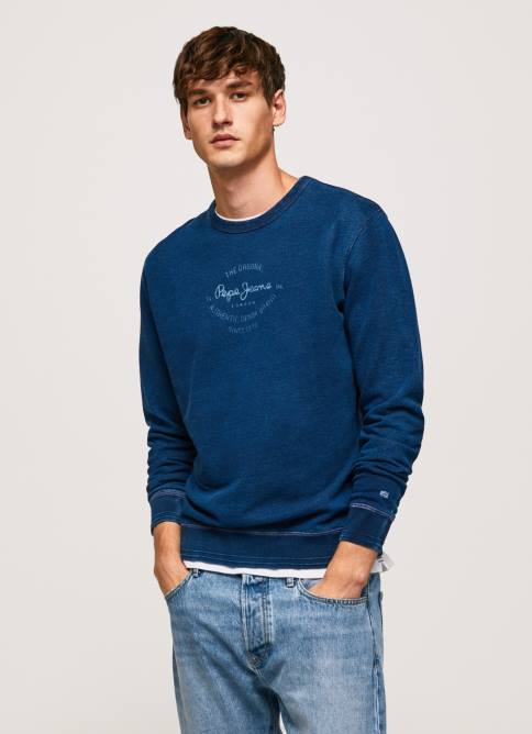 índigo jersey de algodón con cuello redondo Pepe Jeans 06X4868 hombres - Imagen 1