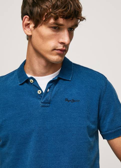 índigo polo de algodón con efecto desgastado Pepe Jeans 06X41079 hombres - Imagen 3