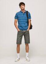 índigo polo de algodón estampado a rayas Pepe Jeans 06X41083 hombres - Imagen 2