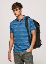índigo polo de algodón estampado a rayas Pepe Jeans 06X41083 hombres
