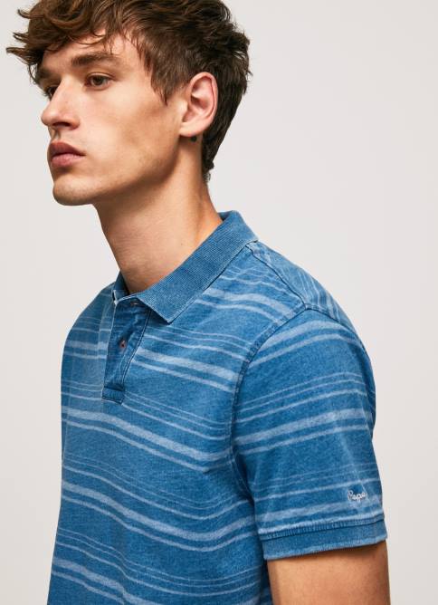índigo polo de algodón estampado a rayas Pepe Jeans 06X41083 hombres - Imagen 3