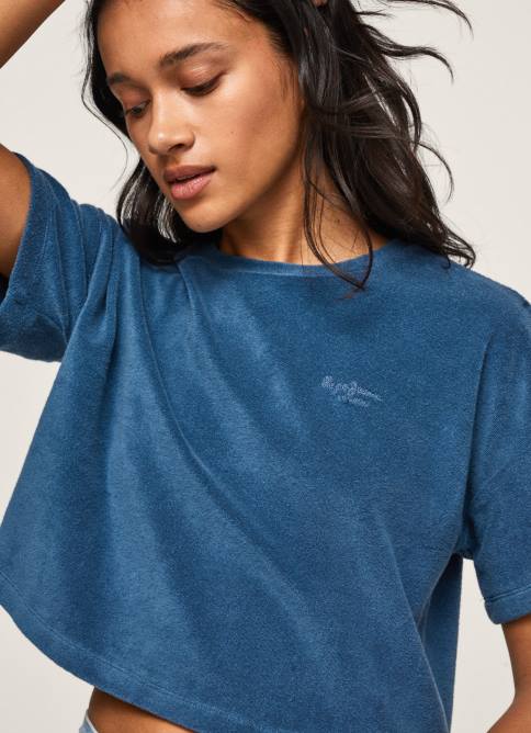 jarman_camiseta_cropped_de_terciopelo_pepe_jeans_06x4461_mujer.jpg jarman camiseta cropped de terciopelo Pepe Jeans 06X4461 mujer - Imagen 1
