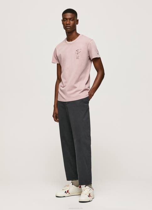 lejía rosa camiseta de algodón lavado y teñido Pepe Jeans 06X4928 hombres - Imagen 2