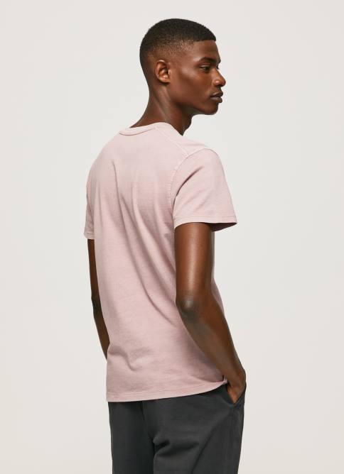 lejía rosa camiseta de algodón lavado y teñido Pepe Jeans 06X4928 hombres - Imagen 4