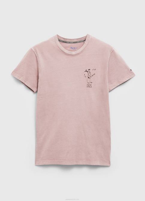 lejía rosa camiseta de algodón lavado y teñido Pepe Jeans 06X4928 hombres - Imagen 5