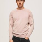 lejía rosa jersey de algodón con cuello redondo Pepe Jeans 06X4863 hombres