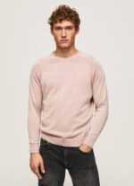 lejía rosa jersey de algodón con cuello redondo Pepe Jeans 06X4863 hombres