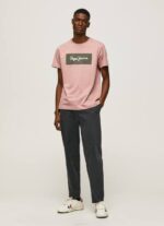 lejía rosa playera con logo bordado Pepe Jeans 06X4926 hombres - Imagen 2