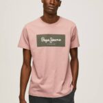 lejía rosa playera con logo bordado Pepe Jeans 06X4926 hombres