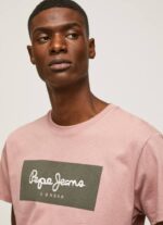 lejía rosa playera con logo bordado Pepe Jeans 06X4926 hombres - Imagen 3