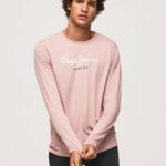 lejía rosa playera con logo estampado Pepe Jeans 06X4915 hombres
