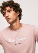 lejía rosa playera con logo estampado Pepe Jeans 06X4915 hombres - Imagen 3