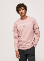 lejía rosa playera con logo estampado Pepe Jeans 06X4917 hombres - Imagen 2