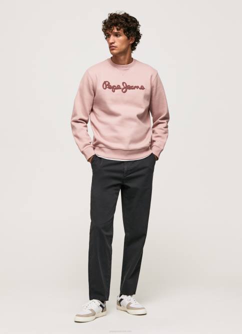 lejía rosa suéter con logo bordado Pepe Jeans 06X4882 hombres - Imagen 2
