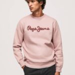 lejía rosa suéter con logo bordado Pepe Jeans 06X4882 hombres