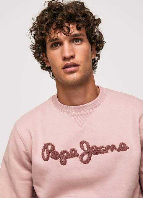 lejía rosa suéter con logo bordado Pepe Jeans 06X4882 hombres - Imagen 3