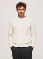 Marfil jersey de algodón con cuello redondo Pepe Jeans 06X4865 hombres