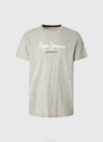 marga gris claro playera con logo estampado Pepe Jeans 06X4918 hombres - Imagen 5