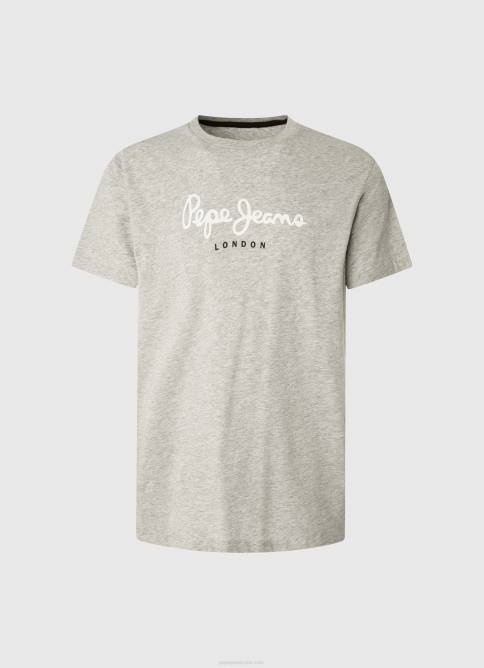 marga gris claro playera con logo estampado Pepe Jeans 06X4918 hombres - Imagen 5