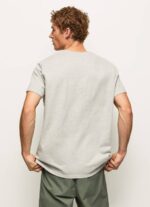 marga gris claro playera con logo estampado Pepe Jeans 06X4971 hombres - Imagen 4