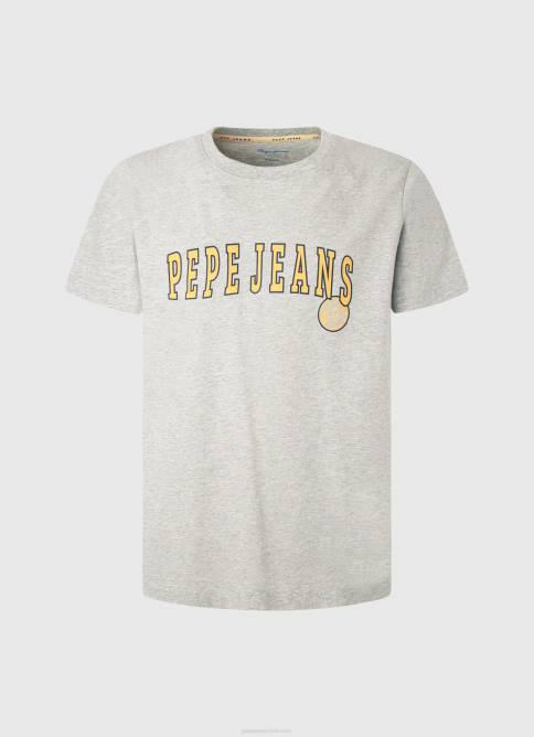 marga gris claro playera con logo estampado Pepe Jeans 06X4971 hombres - Imagen 5