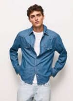 mezclilla camisa de mezclilla de corte estándar carson Pepe Jeans 06X41020 hombres - Imagen 3