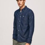 mezclilla camisa de mezclilla partón Pepe Jeans 06X41035 hombres