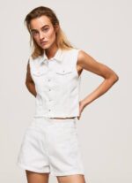 mezclilla chaleco de mezclilla con flores bordadas Pepe Jeans 06X4130 mujer - Imagen 3