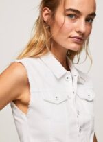 mezclilla chaleco de mezclilla con flores bordadas Pepe Jeans 06X4130 mujer - Imagen 4