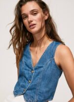 mezclilla chaleco vaquero cropped Pepe Jeans 06X4319 mujer - Imagen 3