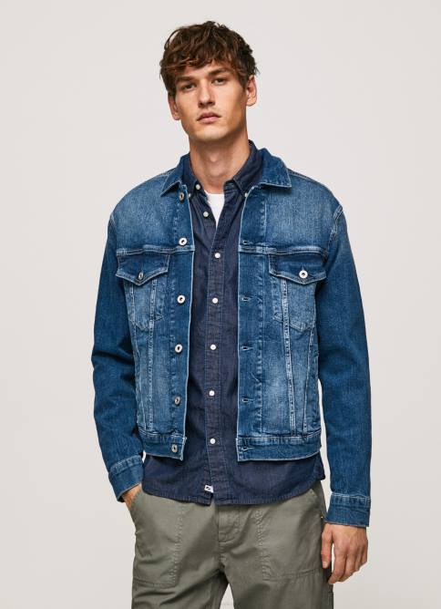 mezclilla chamarra de mezclilla con corte estándar Pepe Jeans 06X4831 hombres - Imagen 2